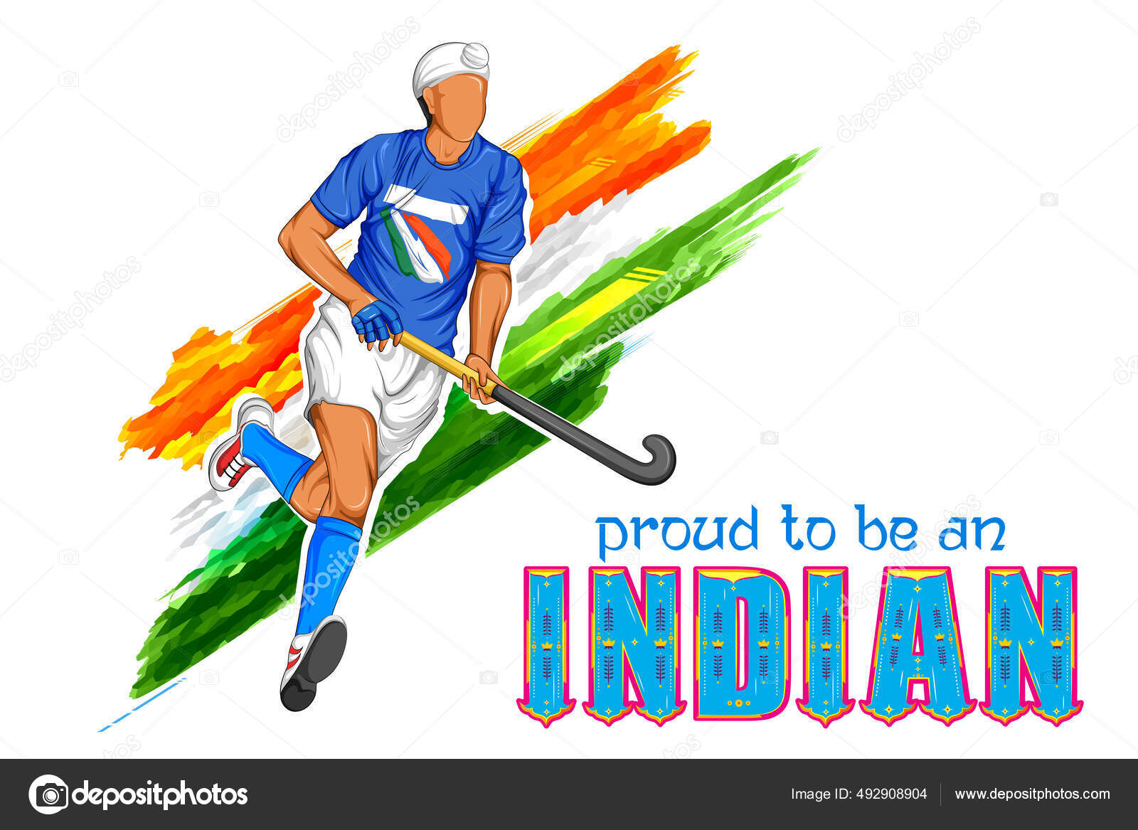 Esportista indiano jogador de hóquei em campo vitória no